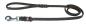 Preview: Lederleine geflochten 12mm 100cm schwarz m. Schlaufe Chrom