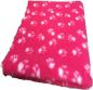 Preview: Hundedecke (Vet Bed)  100 x 75cm pink mit Pfoten weiß