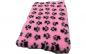 Preview: Hundedecke (Vet Bed) 150 x 100cm rosa mit Pfoten schwarz