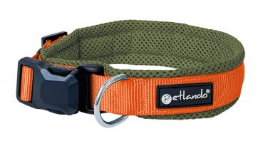 PETLANDO Magnetech Halsband olive/orange S 40-45cm