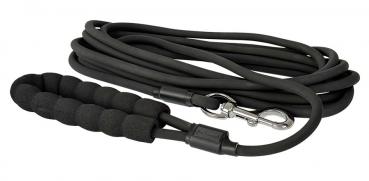 PETLANDO Trekking Schleppleine rund Schwarz 10m mit Handschlaufe