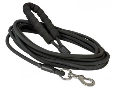 PETLANDO Trekking Schleppleine rund Schwarz 10m mit Handschlaufe