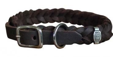 Halsband Leder geflochten 20mm 55cm verstellbar