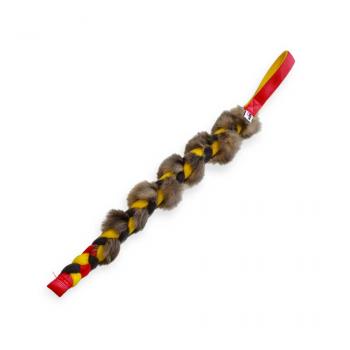 RABRAID Zergel Kaninchenfell mit Fleece geflochten rot