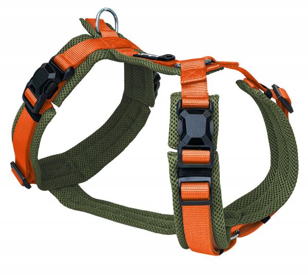 PETLANDO Magnetech Geschirr Y-Comfort olive/orange S