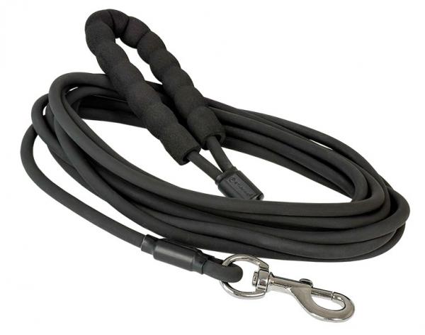 PETLANDO Trekking Schleppleine rund Schwarz 10m mit Handschlaufe