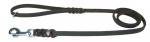 Lederleine geflochten 8mm 220cm braun m. Schlaufe Chrom